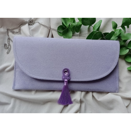 Fioletowa kopertówka, lawendowa torebka, fiolet kopertówka na wesele ślub przyjęcie, Soutacheria, kopertówki
