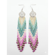 Długie Kolczyki Boho Ombre - Kaskada Kolorów