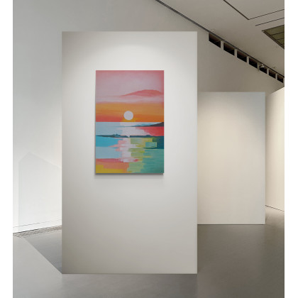 Obraz na płótnie ręcznie malowany akrylami Zachód słońca pejzaż morskij 60x40, Yulia Szczerbak, obrazy akryl