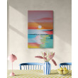 Obraz na płótnie ręcznie malowany akrylami Zachód słońca pejzaż morskij 60x40