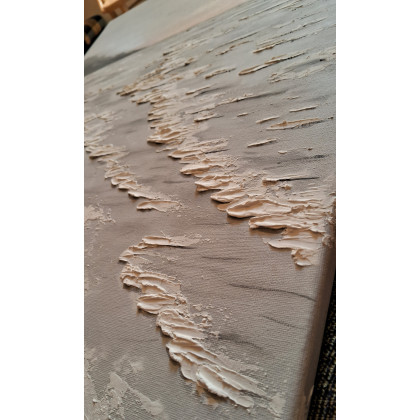 Yulia Szczerbak - obrazy akryl - Obraz na płótnie ręcznie malowany akrylami morski pejzaż strukturalny 30x40 foto #4