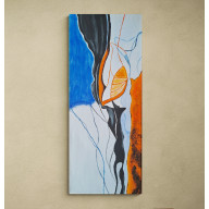 Obraz na płótnie ręcznie malowany akrylami abstrakcja 50×20