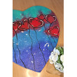 Obraz na płótnie ręcznie malowany akrylami Serduszko abstrakcja 29x29