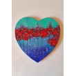 Obraz na płótnie ręcznie malowany akrylami Serduszko abstrakcja 29x29