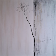 Obraz minimalistyczny abstrakcja Wabi Sabi Japandi ręcznie malowany na płótnie 80x80