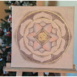 Obraz na płótnie ręcznie malowany akrylami mandala Lotus ze srebrom 40x40