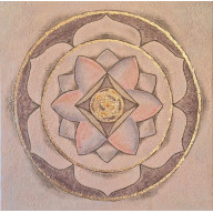 Obraz na płótnie ręcznie malowany akrylami mandala Lotus ze srebrom 40x40