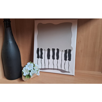 Yulia Szczerbak - obrazy akryl - Obraz na płótnie ręcznie malowany akrylami minimalistyczny abstrakcja 30×24 foto #2