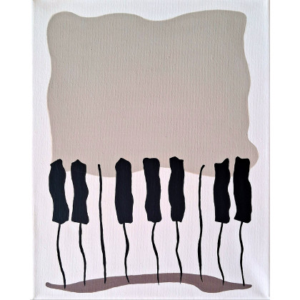 Yulia Szczerbak - obrazy akryl - Obraz na płótnie ręcznie malowany akrylami minimalistyczny abstrakcja 30×24 foto #3