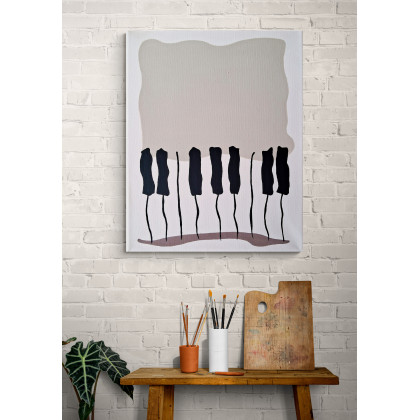 Yulia Szczerbak - obrazy akryl - Obraz na płótnie ręcznie malowany akrylami minimalistyczny abstrakcja 30×24 foto #4