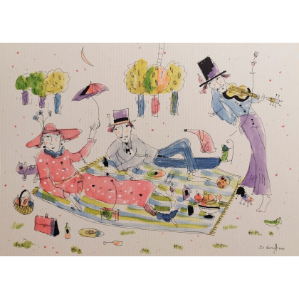 Dariusz Grajek - obrazy tech. mieszana - Imprezka na trawce... foto #1