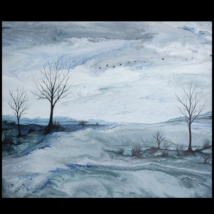 Pustka - Krajobraz akrylowy na płótnie 50x60, Elżbieta Hanarz, obrazy akryl