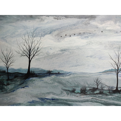 Elżbieta Hanarz - obrazy akryl - Pustka - Krajobraz akrylowy na płótnie 50x60 foto #2