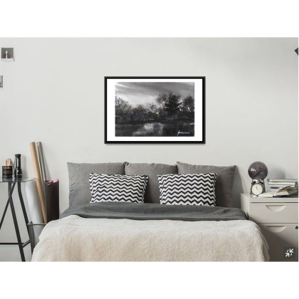 Jolanta Frankiewicz - obrazy akwarela - Księżycowa poświata - monochromatyczna akwarela A4 foto #3