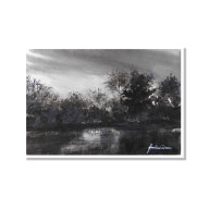 KSIĘŻYCOWA POŚWIATA - MONOCHROMATYCZNA AKWARELA A4