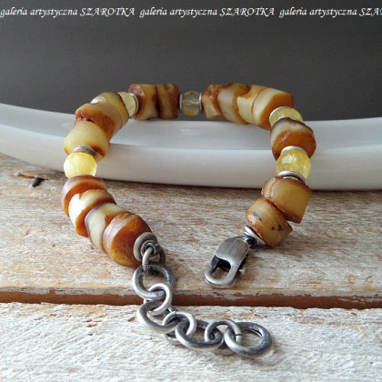 szarotka - bransoletki - PANCAKES bransoletka z bursztynu i srebra foto #2