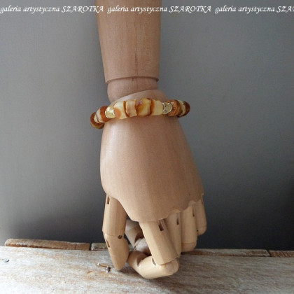 szarotka - bransoletki - PANCAKES bransoletka z bursztynu i srebra foto #3