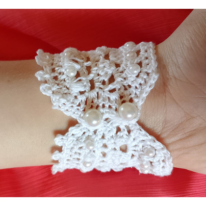 Danuta Zgoł - bransoletki - Biała bransoletka BOHO foto #2