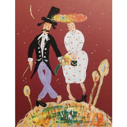 Dariusz Grajek - obrazy tech. mieszana - Zakochani na wzgórzu.... foto #1