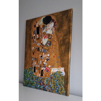 Monika Palichleb - obrazy akryl - Reprodukcja obrazu Pocałunek Gustawa Klimta foto #1