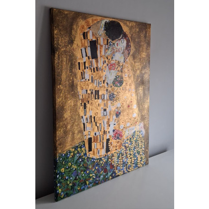 Monika Palichleb - obrazy akryl - Reprodukcja obrazu Pocałunek Gustawa Klimta foto #2