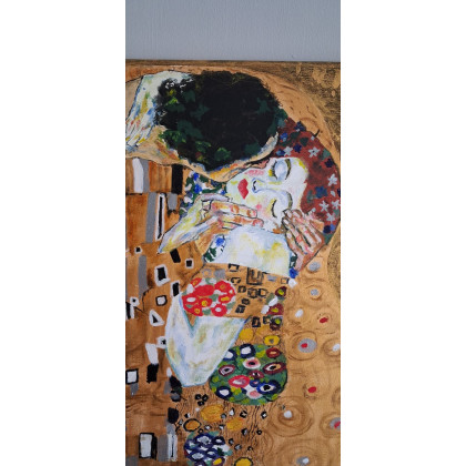 Monika Palichleb - obrazy akryl - Reprodukcja obrazu Pocałunek Gustawa Klimta foto #3
