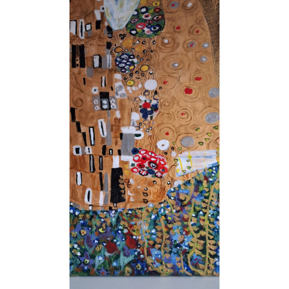 Monika Palichleb - obrazy akryl - Reprodukcja obrazu Pocałunek Gustawa Klimta foto #4