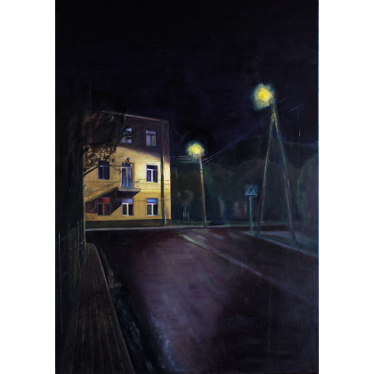 Miasto (nokturn) 2, Bogna Woskowicz, obrazy olejne