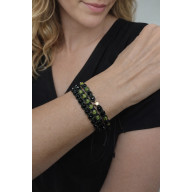 BRANSOLETKI ZESTAW MAKRAMA Z KORALIKAMI I ZŁOTĄ GWIAZDKĄ - RĘKODZIEŁO