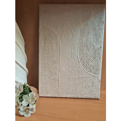 Yulia Szczerbak - obrazy akryl - Obraz strukturalny abstrakcja Wabi Sabi Japandi minimalistyczny ręcznie wykonany na płótnie foto #1