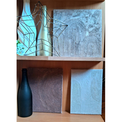 Yulia Szczerbak - obrazy akryl - Obraz strukturalny abstrakcja Wabi Sabi Japandi minimalistyczny ręcznie wykonany na płótnie foto #2