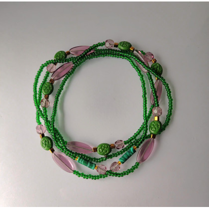 unikatart - korale,naszyjniki - Naszyjnik Kalamata Oliwka Zielona Koniczyna foto #2