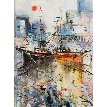 Dariusz Grajek - olej + akryl - Słońce w porcie... foto #1