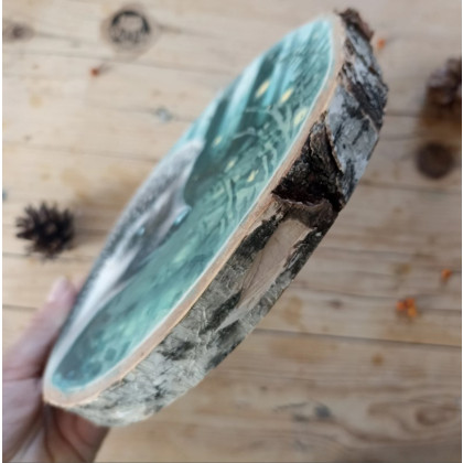 Joanna Podolska - obrazy akryl - Jeż na drewnie brzozowym foto #1