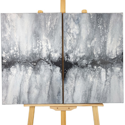 Elżbieta Hanarz - obrazy akryl - Czarno-biały dwuptyk - 2 płótna 40x60 foto #1