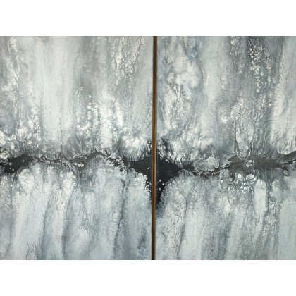 Elżbieta Hanarz - obrazy akryl - Czarno-biały dwuptyk - 2 płótna 40x60 foto #2