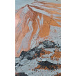 Obraz na płótnie ręcznie malowany strukruralny Góry miedź 50x50