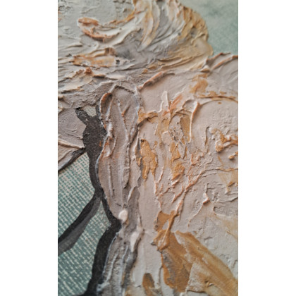 Yulia Szczerbak - obrazy akryl - Obraz na płótnie ręcznie malowany akrylami Kwiaty strukturalny 40/50 foto #2