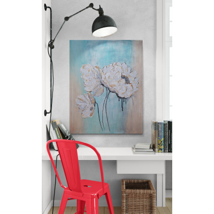 Yulia Szczerbak - obrazy akryl - Obraz na płótnie ręcznie malowany akrylami Kwiaty strukturalny 40/50 foto #4