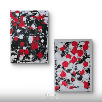 Poppies kompozycja, Ewa Mościszko, obrazy tech. mieszana