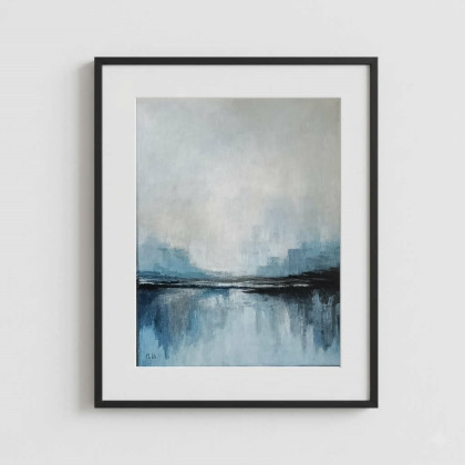 Paulina Lebida - obrazy akryl - Błękitny pejzaż- obraz akrylowy 40/30 cm foto #1