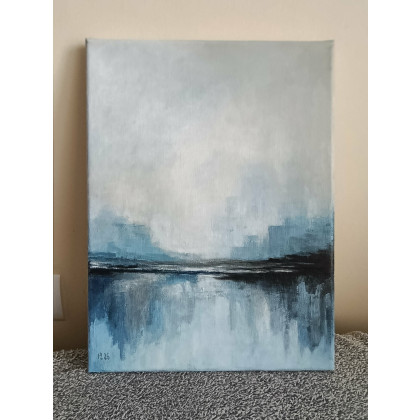 Paulina Lebida - obrazy akryl - Błękitny pejzaż- obraz akrylowy 40/30 cm foto #2