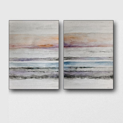 Abstrakcja- dwie akwarele formatu 32/24 cm, Paulina Lebida, obrazy akwarela