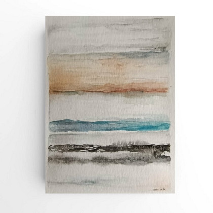 Abstrakcja-  akwarela  formatu 32/24 cm, Paulina Lebida, obrazy akwarela