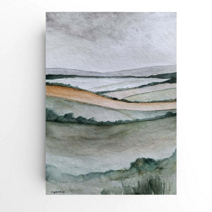 Pejzaż-  akwarela formatu 24/18 cm, Paulina Lebida, obrazy akwarela