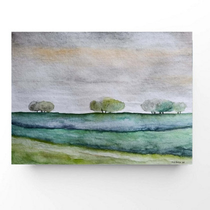 Pejzaż- akwarela formatu 18/24 cm, Paulina Lebida, obrazy akwarela