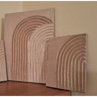 ZESTAW OBRAZÓW NA PŁÓTNIE RĘCZNIE MALOWANY Z AKRYLAMI STRUKTURALNY MINIMALISTYCZNY