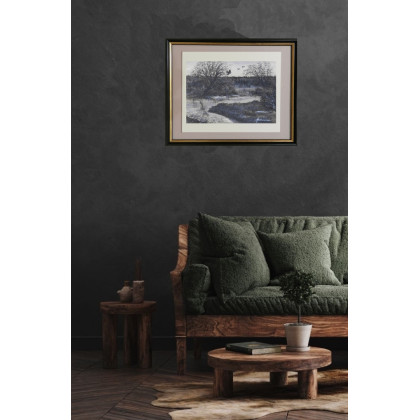 Jolanta Frankiewicz - obrazy akwarela - Rozlewisko - monochromatyczna akwarela A4 foto #4