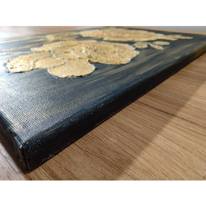 Marzena Dymek - obrazy akryl - ELEGANCKI DYPTYK STRUKTURALNY Z WIDOCZNĄ TEKSTURĄ 3D - SREBRO i ZŁOTO 60x40cm (dostawa gratis) foto #3