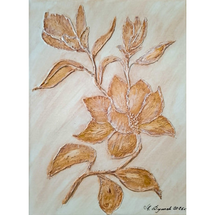 WYJĄTKOWY OBRAZ STRUKTURALNY Z TEKSTURĄ 3D SUROWA ELEGANCJA STYL JAPANDI (darmowa dostawa), Marzena Dymek, obrazy akryl